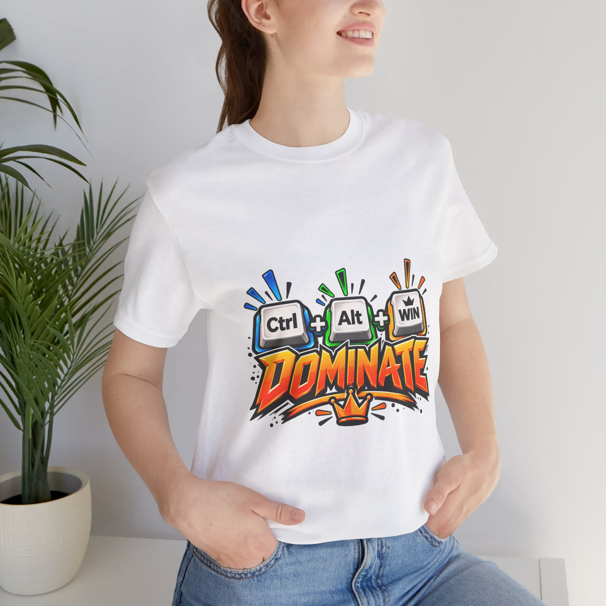 Ctrl + Alt + DOMINATE Funny PC Gamer T-Shirt