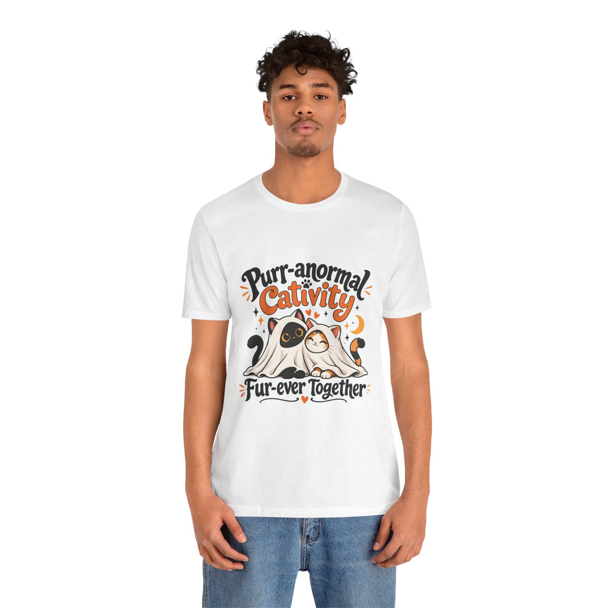 Purr-anormal Cativity Fur-ever Together Funny Cat T-Shirt