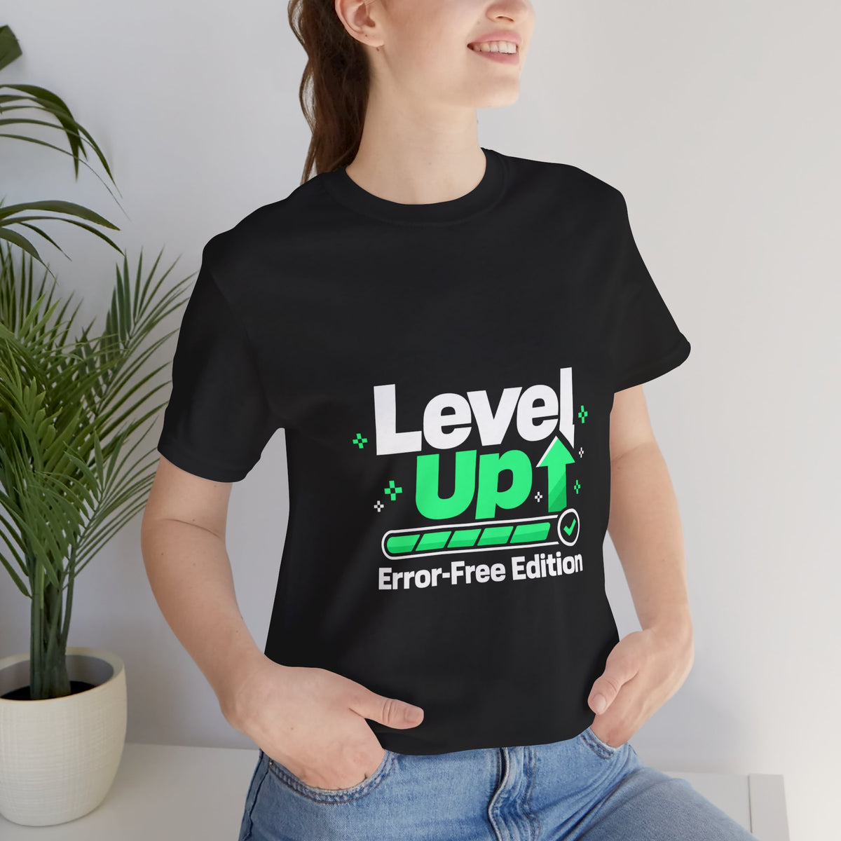 Level Up Error-Free Edition Funny Gaming T-Shirt
